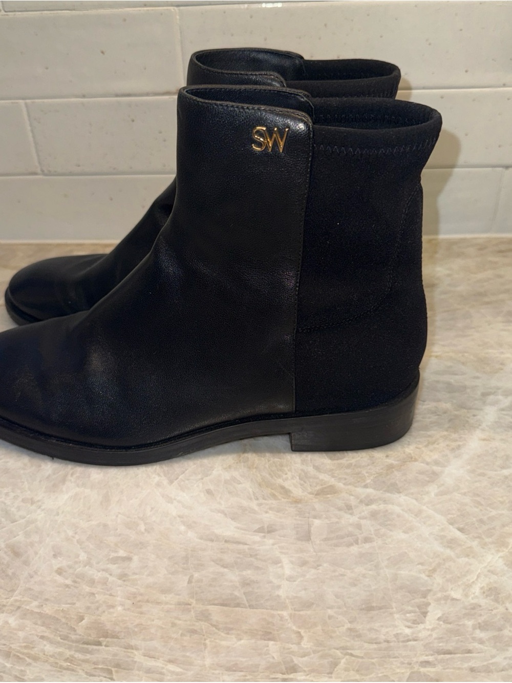 Stuart Weitzman Black Elemental Chelsea Boots - Picture 4 of 8